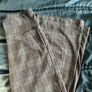 KIRAGRACE HIGH WAIST WIDE LEG PANT: ATLANTIC PLAID, Size L